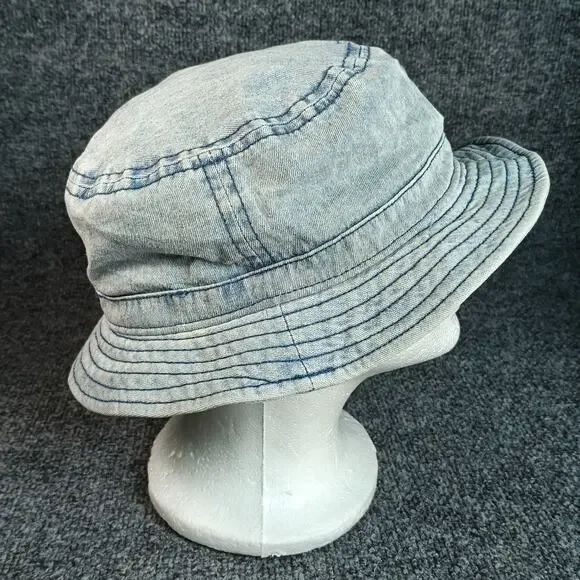 Adidas Originals Bucket Hat Size Small Light Blue Denim Trefoil Logo - Picture 3 of 6